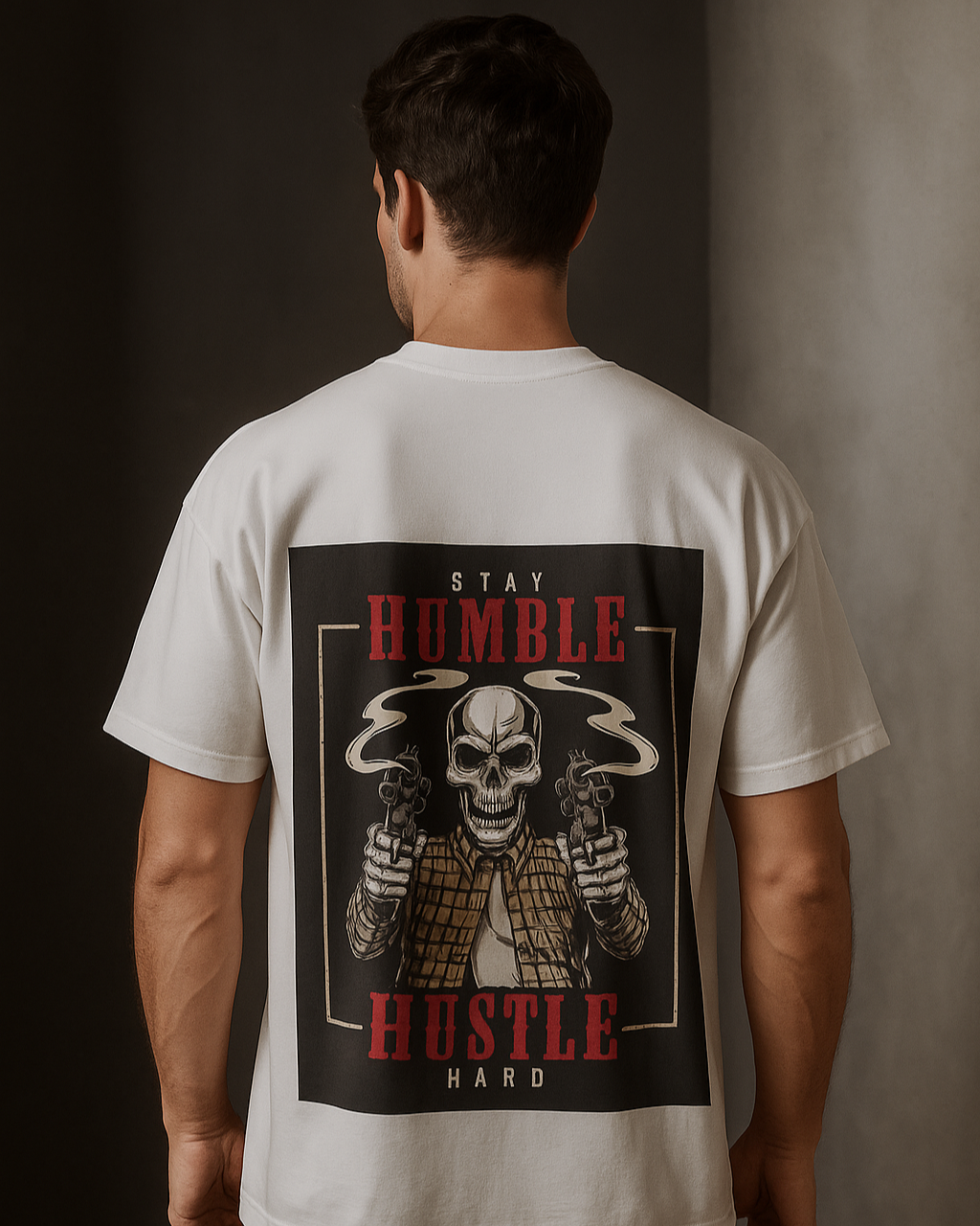 “Stay Humble, Hustle Hard” Oversized T-Shirt – 240 GSM | HAZE Studio - Haze Studio