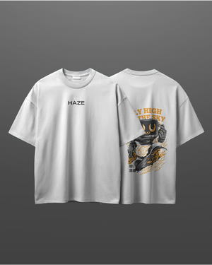 “Fly High” Astronaut Oversized T-Shirt – 240 GSM | HAZE Studio - Haze Studio