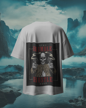 “Stay Humble, Hustle Hard” Oversized T-Shirt – 240 GSM | HAZE Studio - Haze Studio